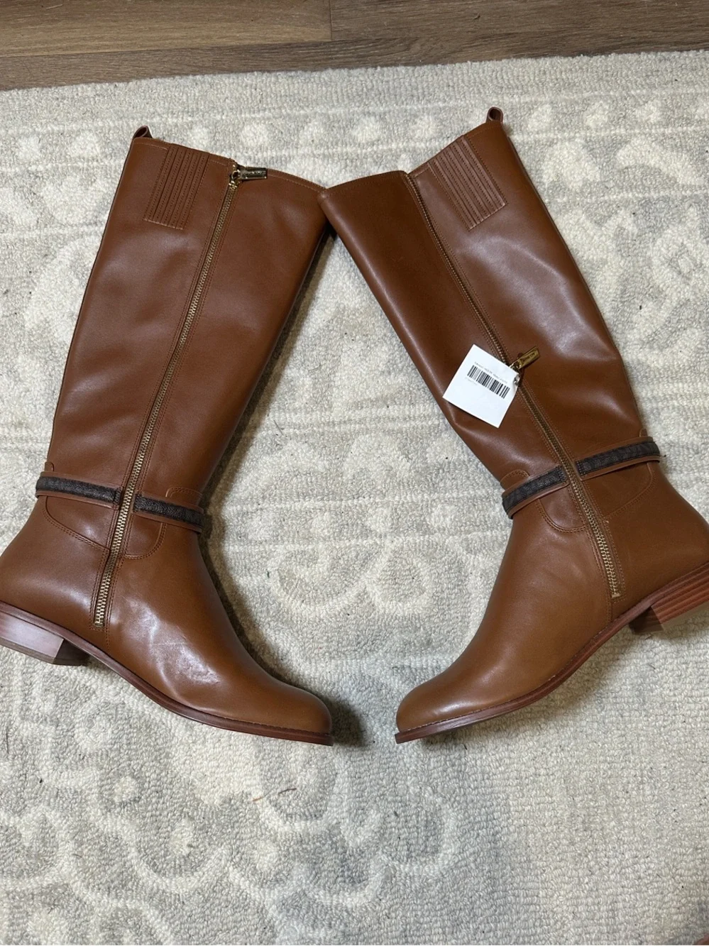 Michael Kors Chestnut Brown Tall Zip-Front Knee high Boots (37)